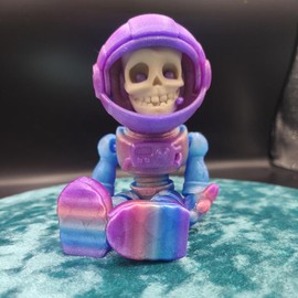 Astronaut Skeleton 3D Printed - Designed by Flexi Factory - Color: Galaxy Rainbow and Bone