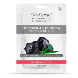 🔥 Skin sense mascarilla facial coreana de tela carbón activado grasa  Vitaminas y Minerales