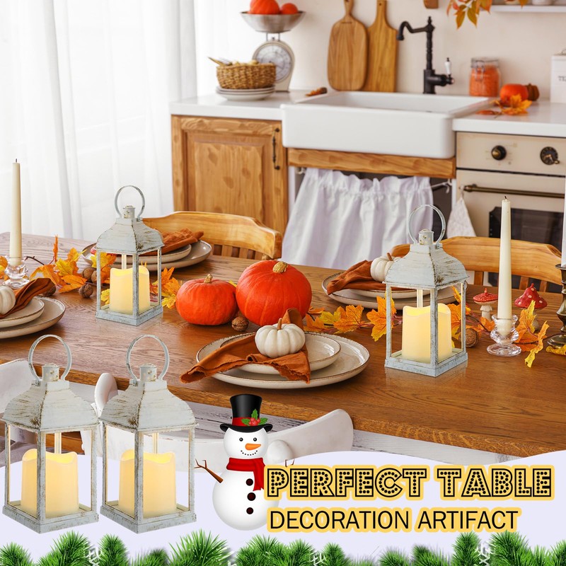 Kittmip 12 Set 10 Inch White Decorative Candle Lanterns Bulk