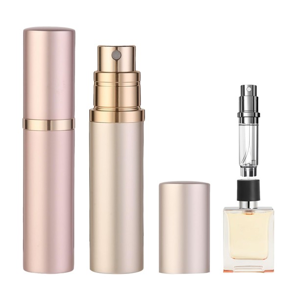 2PCS Perfume Travel Refillable Bottle, Bottom-Filling Fragrances Perfume Atomizer, Empty