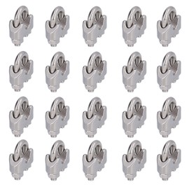 Wire Rope Clamp, 20 Pieces Stainless Steel Wire Rope Clamp, Wire Rope Clamp, Hardware Rigging Cable Clamp for Rigging, Temporary Guardrail, Wire Rope Clamps (M8 (8mm))