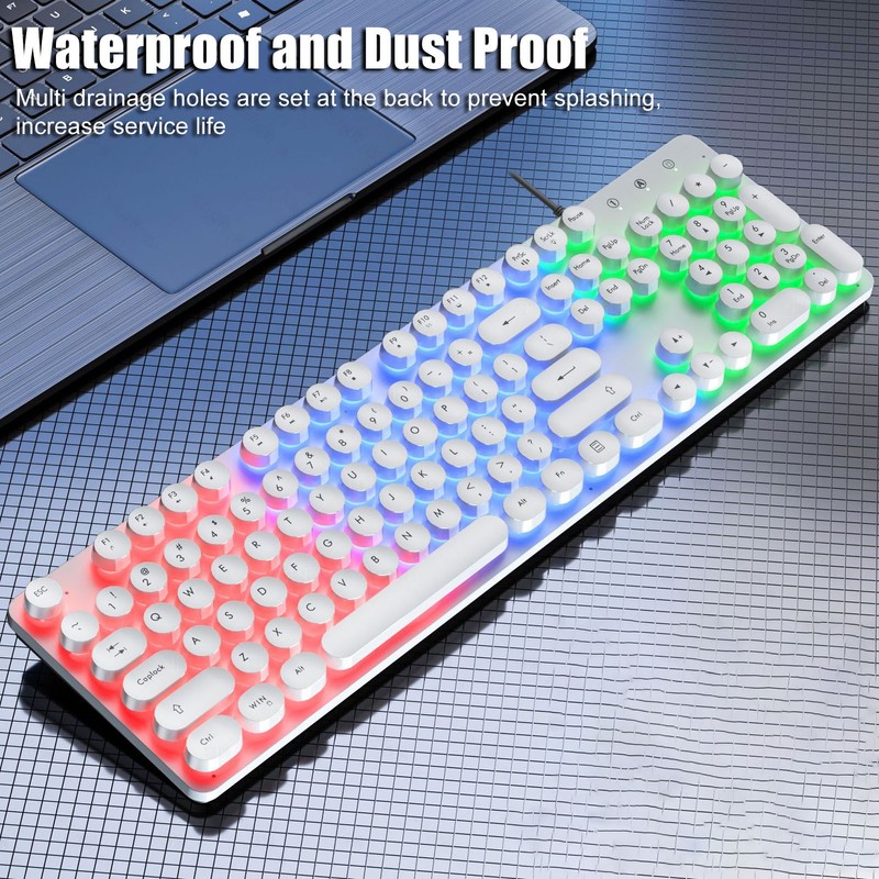 RGB Keyboard Mouse Combo Adjustable RGB Backlit 104 Keys Mechanical