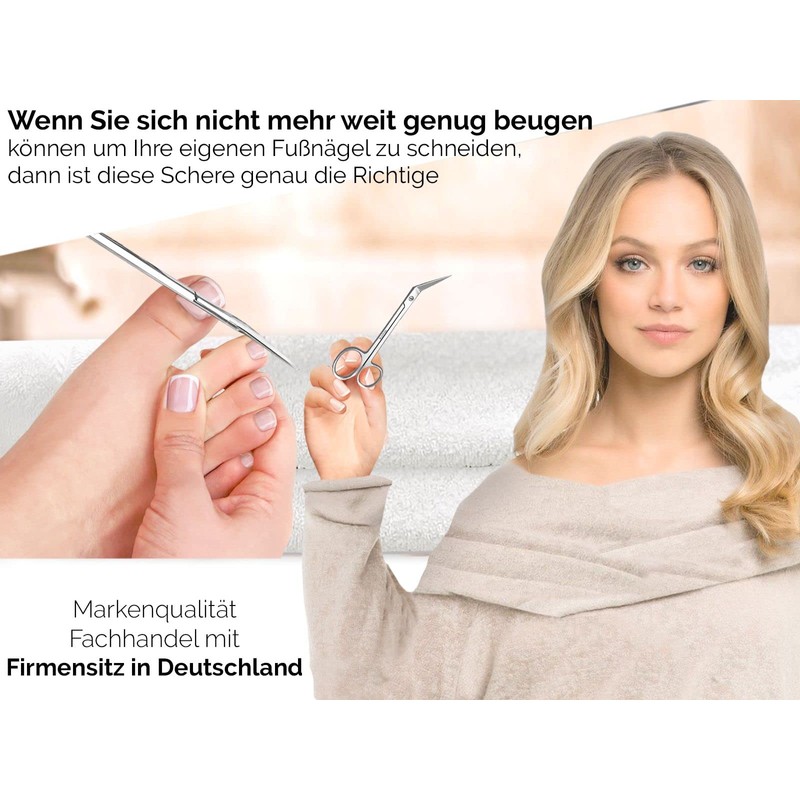 Long Nail Scissors Toenail Scissors Angled for Seniors Micro-Toothed -