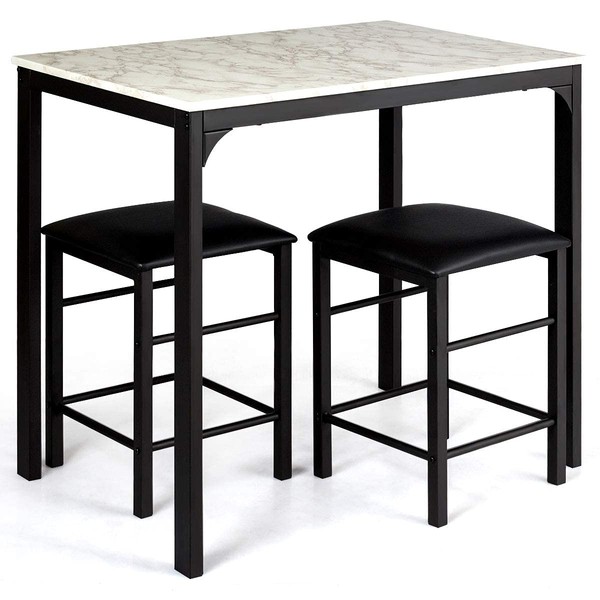 ReunionG 3 PCS Dining Table and Chairs Set, Chairs and