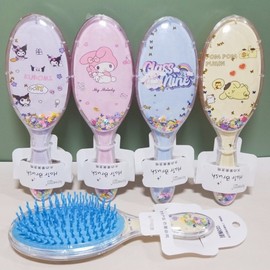 Kuromi My Melody Star Sequin Quicksand Air Cushion Hairbrush 2 Free Size / Sanrio Oval Massage Hairbrush 20ea