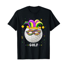 Mardi Gras Golf Costume Mardi Gras Jester Hat Golf Lover T-Shirt
