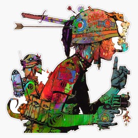 Abstract Tank Girl Bumper Sticker Window Vinyl Decal 5"