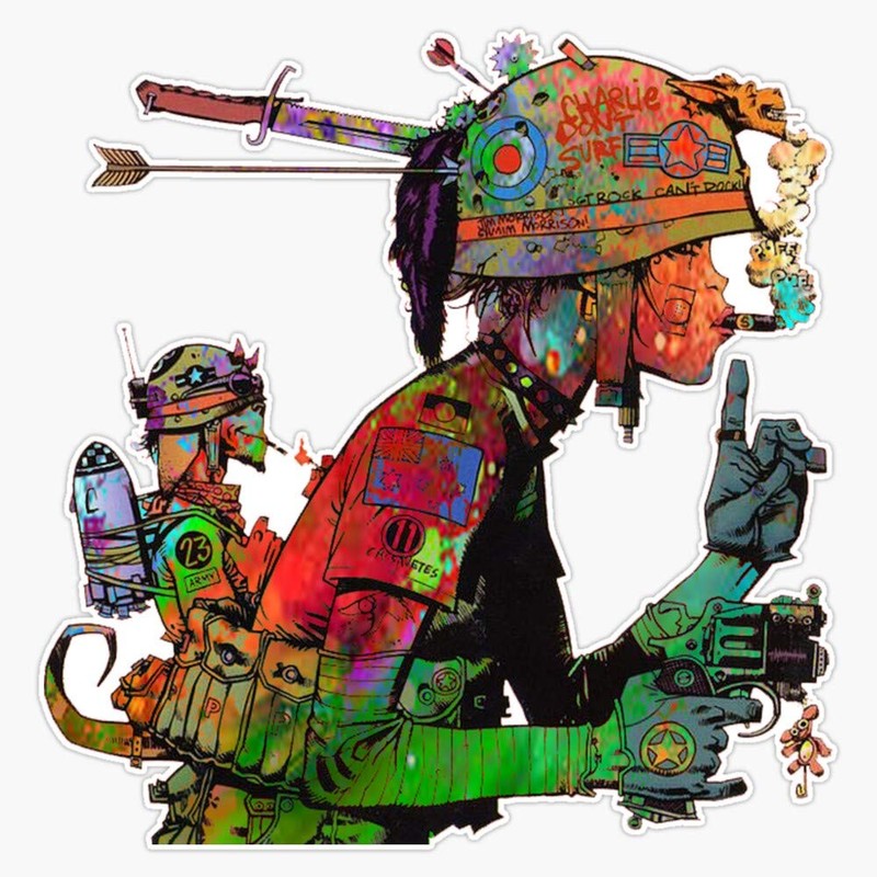 Abstract Tank Girl Bumper Sticker Window Vinyl Decal 5"