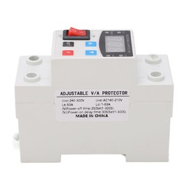 Over Under Voltage Protector Adjustable Digital Display Voltage Current Protective Device Arrester Device 1‑63A 240‑300V