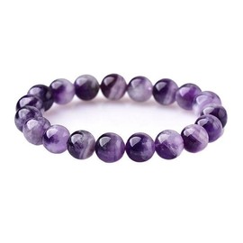 Joyas Minerales 100% Genuine Natural Stone Bracelet - Elastic Bead Bracelet - Comfortable Fit & Elegant Style | Korean Cord and Jewellery Box Included, 8 mm