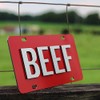 Beef License Plate Brushed Aluminum 2-D Farmer Heavy Duty -