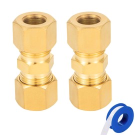 Brass Compression Fitting,5/16-Inch OD Compression Union,Brass Compression Tube Fitting(5/16" Tube OD x 5/16" OD Union Connector)