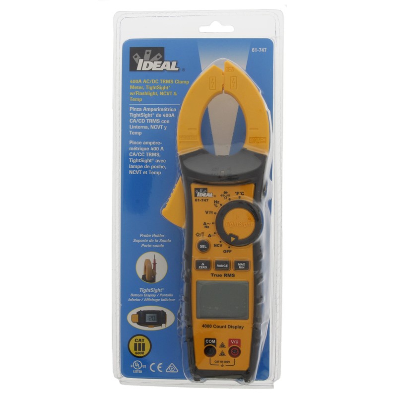 IDEAL Electrical 61-747 TightSight 400 Amp 600-Volt Digital Truerms AC/DC