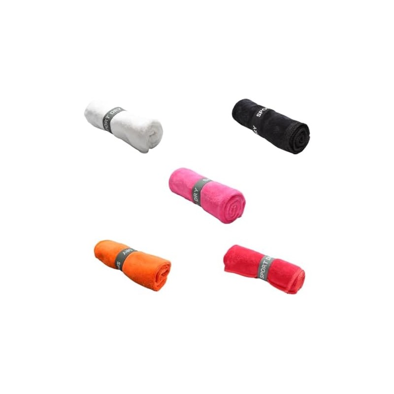 Genérico Romana Ezport Kit 5 Toallas Deportivas, Multicolor, Microfibra, 30x30cm
