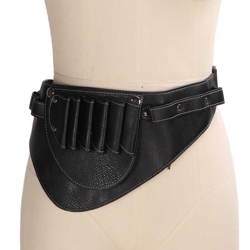PU Leather Scissors Waist Bag 2 Layers Portable Scissors Holder