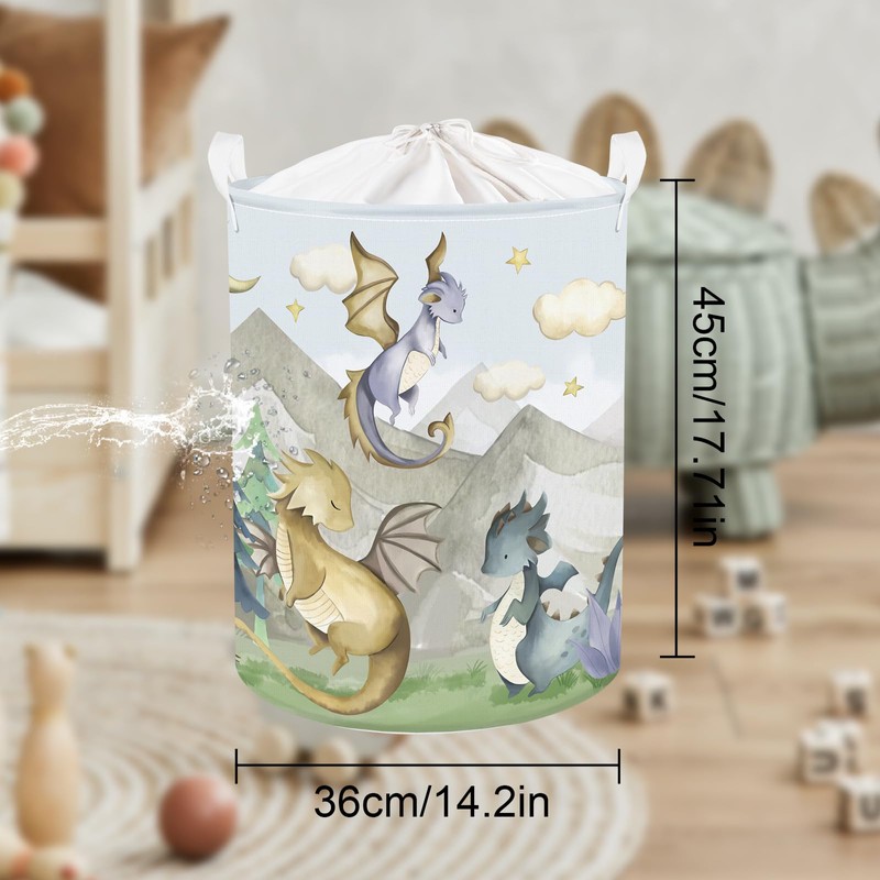 Clastyle 45L Kids Cute Dragon Nursery Hamper Mountain Tree Dirty