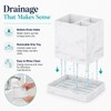 Silicone Toothbrush Holders for Bathrooms, 3 Slots Unbreakable Marble Countertop