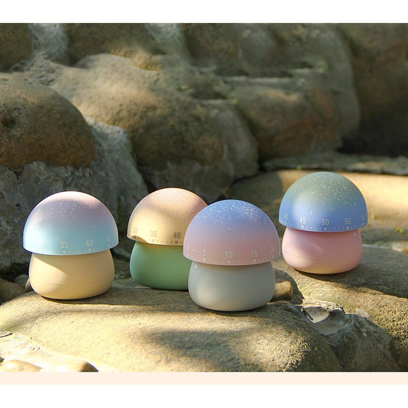 60 Minutes Mechanical Kitchen Timer for Kids,Cute Mushroom Cooking Timer