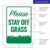 Vertical Please Stay Off Grass Sign, 10x7 Inches, Rust Free