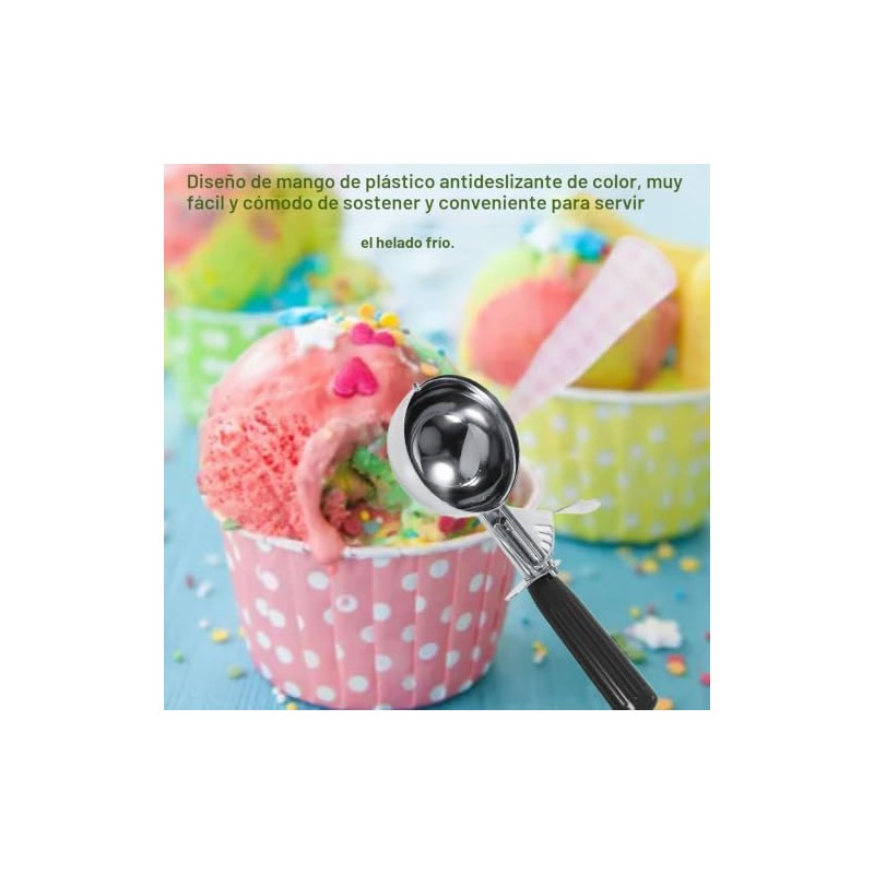 Cuchara para Helado, Cuchara Acero Inoxidable de Grado Alimenticio, Cuchara