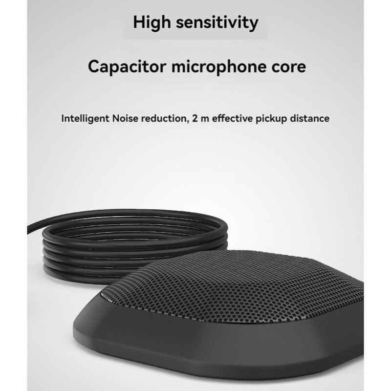 Plmvhpb Conference Microphone with 3.5 mm Jack Plug, 360° Omnidirectional