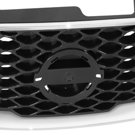 DNA MOTORING OE Style Diamond Mesh Grille Grill w/Badge Slot Compatible with 07-12 Nissan Sentra SR/FE+ / SR FE+, w/Chrome Frame, Painted Dark Silver/Chrome, OEM-GR-NI1200235