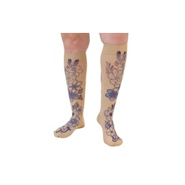 Lymphedivas Serenity Beige Medical Graduated Compression Sock Pair 15-20mmHg (Short Open-Toe X-Large)