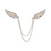 Brooch Lapel Pin for Men Silver Crystal Wing Brooch with