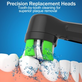 iO Replacement Heads Compatible with Oral B iO Electric Toothbrush, Toothbrush Head for Oral b iO 2 3 4 5 6 7 8 9 10 Series,(4 Black 4 White)