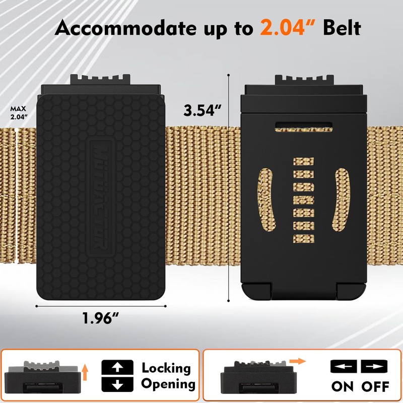MUTUACTOR 1 PCS Magnetic Tool Belt Clip,Anti-Slip Heavy-Duty Magnetic Mount