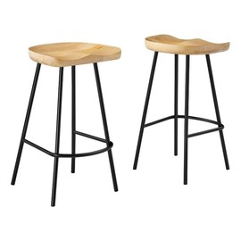 Modway EEI-6741-OAK Concord Backless Wood Counter Stools - Set of 2, Oak