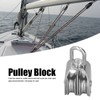50mm/2.0in Marine Pulley Double Roller 400kg Loading 304 Stainless Steel