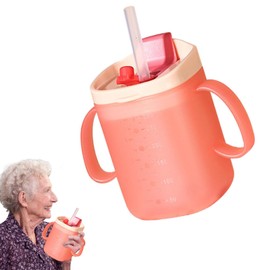 Sippy Cup for Adults, Non Spill Cups for Elderly, Beakers for Elderly with Handle and Gravity Ball Straw, Adult Drinking Cup for Elderly Non Spill for Disabled Patients and Pregnant Women (280 ml)
