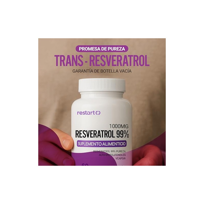 Restart Trans Resveratrol 1000mg Polifenoles Puro Inulina Veces Más Potente
