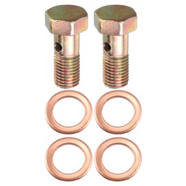 X AUTOHAUX 2 Set Banjo Bolt Brake Fitting Adapter Kit M8x1.25 Brake Line Thread Banjo Bolt with 8mm Spacers