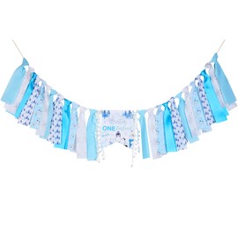 kreat4joy Winter Onederland 1st Birthday Decorations, Arctic Polar Animals 1st Birthday High Chair Banner Arctic Animals Party Decoration Banner for 1 Years Old Boy Girls Winter Birthday Decor