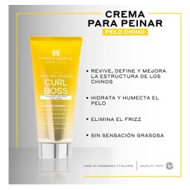 MARTHA DEBAYLE HAIR TECH Curl Boss Crema para Peinar. Pelo chino y ondulado. Con Miel de Manuka, 200 ml.                                              