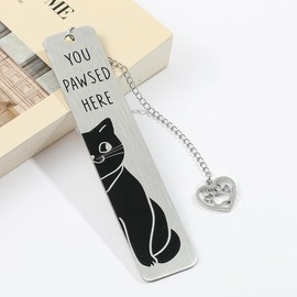 2pcs Funny Cat Bookmarks for Women, Reading Gifts for Cat Lovers Cute Book Marks Gift for Reading Women Bookworm Book Lovers Book Reading Accessories Christmas Stocking Stuffers (SQ0543+SQ0544+HE040)