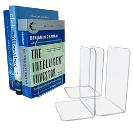 Sujetalibros Organizador Sujeta Libros Acrílico 4 Pzas