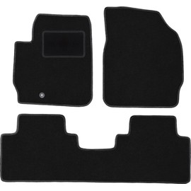 Wielganizator Floor Mat Set Suitable for Ford Maverick MK2 (2004-2007) SUV Car Velour Car Mats Black Car Mats Set of 3 - Perfect Fit