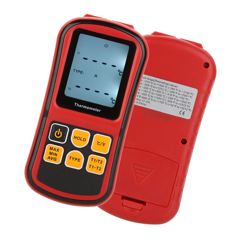 GM1312 Digital Thermometer Dual-channel Temperature Meter Tester for K/J/T/E/R/S/N Thermocouple