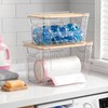 CANTAMI 2 Pack Trash Bag Dispenser with Lid, Plastic Stackable
