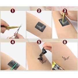 8x FADEDA Temporäre Tätowierung Schablonen Tätowierung Aufkleber Vorlage Aushöhlen Selbstklebende Tätowierung Aufkleber Schablonen Vorlagen Glitzer Tattoo Kit Körperkunst Schablone