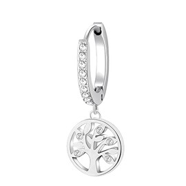 Brosway BHKE004 Woman Earring with Tree of Life Symbol Stainless Steel Collection CHAKRA, Stainless Steel, Crystals