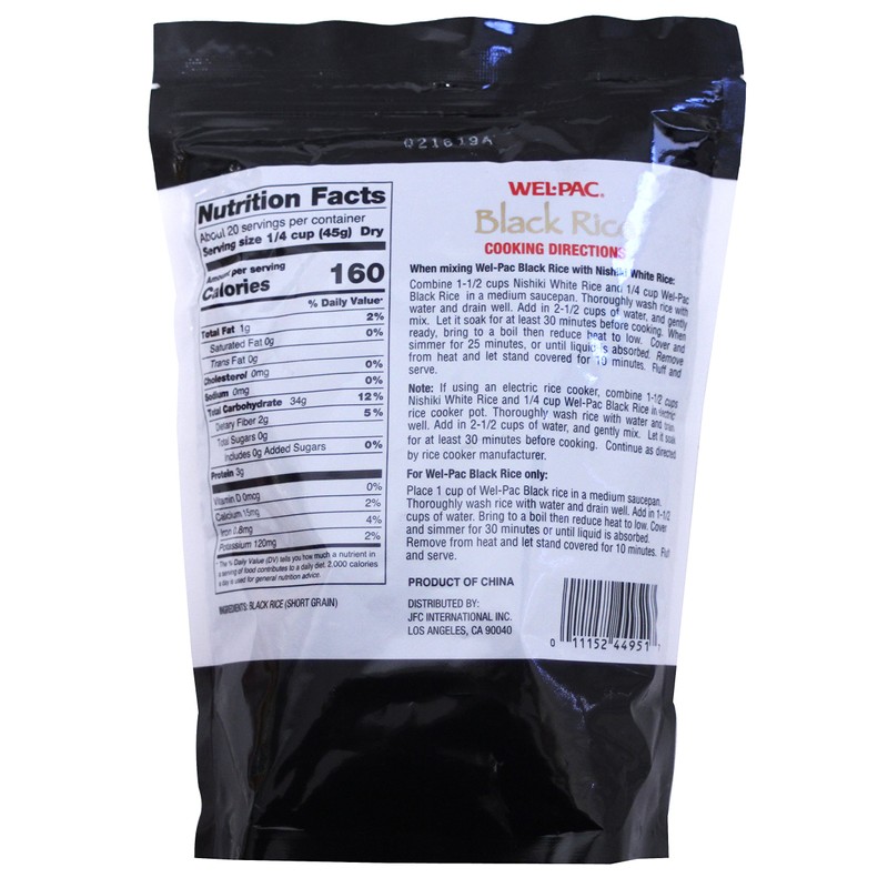 Welpac Black Rice, Short Grain Kuro Mai, 2 lb