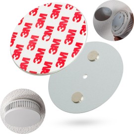 Rauchmelder Magnethalter, 1 Pack, Ø 70 mm Durchmesser, zum Kleben oder Schrauben, Magnethalterung Warnmelder an Decke, Wand, Halter für Feuermelder und Rauchwarnmelder, Rauchmelder Klebepad Halterung