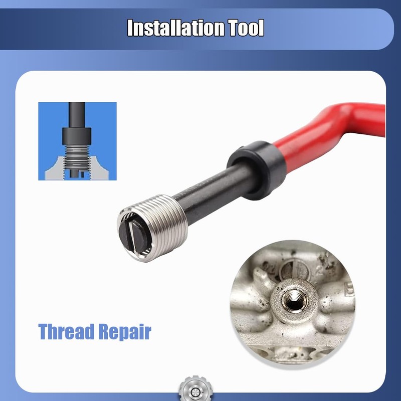 Rdrusean Thread Repair Kit M12x1.0mm Helicoil Restoring Thread Repair Tools