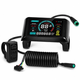 Full Colour SW900 E-Bike Display 24V-72V, TFT LCD Screen, USB Charging Port, Waterproof 5-Pin Connector, Sine Wave & DC Moto Compatible, Electric Bike Speedometer Display