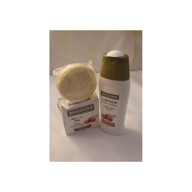 SIVODERM Nutritive Argan oil Body lotion & Soap Tones Skin.250,150g.