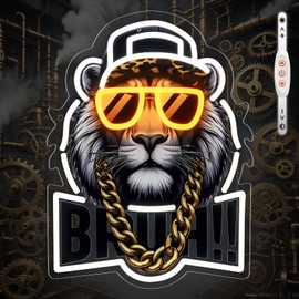 ADKALIV Lion Neon Signs for Wall Decor, Cool Neon Light Sign for Bedroom Man Cave Bar Pub Restaurant, Christmas & Birthday Party Decorations, USB Powered Neon Light, Unique Gift for Him(Lion)